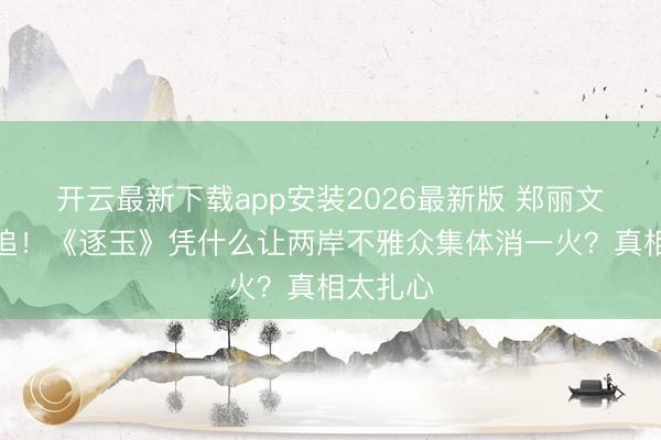 开云最新下载app安装2026最新版 郑丽文王人在追！《逐玉》凭什么让两岸不雅众集体消一火？真相太扎心