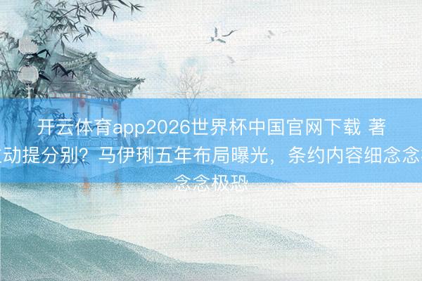 开云体育app2026世界杯中国官网下载 著作主动提分别？马伊琍五年布局曝光，条约内容细念念极恐