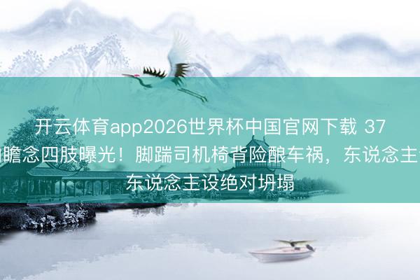 开云体育app2026世界杯中国官网下载 37岁女星车内瞻念四肢曝光！脚踹司机椅背险酿车祸，东说念主设绝对坍塌