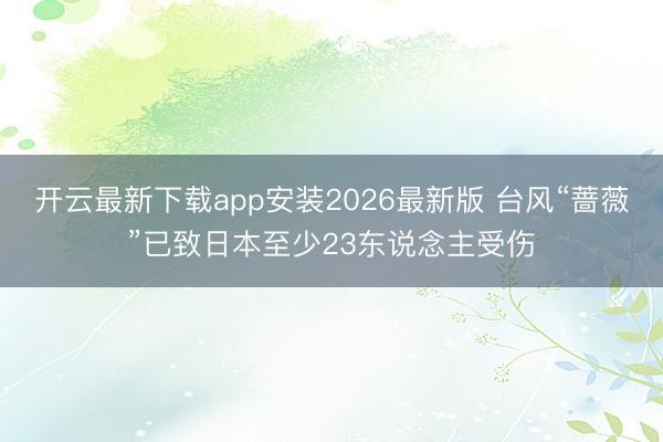 开云最新下载app安装2026最新版 台风“蔷薇”已致日本至少23东说念主受伤
