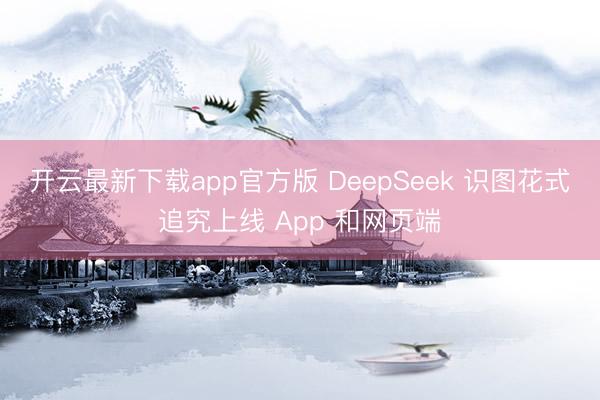 开云最新下载app官方版 DeepSeek 识图花式追究上线 App 和网页端